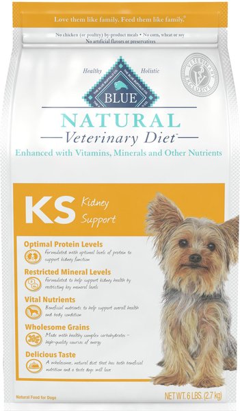 Blue Buffalo Natural Veterinary Diet KS Kidney Support Dry Dog Food, 6-lb bag slide 1 of 8