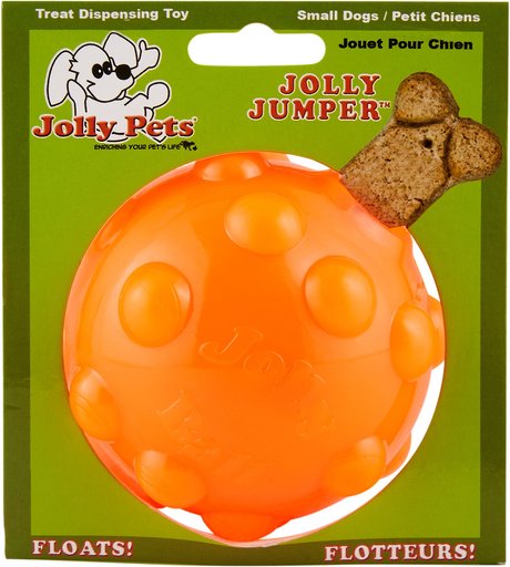 Jolly Pets Jolly Jumper Ball Dog Toy, Orange, 3-in
