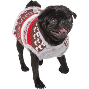 Frisco Chunky Knit Multi Stripe Dog & Cat Sweater with Polar Fleece Lining, Medium