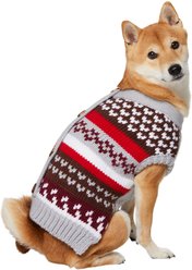 Frisco Chunky Knit Multi Stripe Dog & Cat Sweater with Sherpa Lining, Large slide 1 of 7