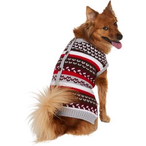 Frisco Chunky Knit Multi Stripe Dog & Cat Sweater with Polar Fleece Lining, XX-Large