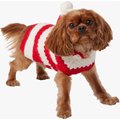 Frisco Chunky Knit Candy Cane Stripe Dog & Cat Hooded Sweater with Sherpa Lining, Medium