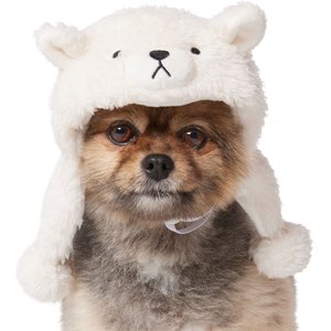 Frisco Plush Polar Bear Dog & Cat Hat, X-Small/Small