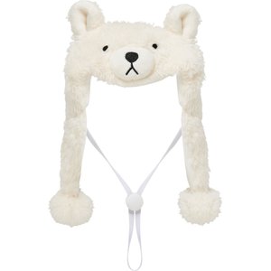 Frisco Plush Polar Bear Dog & Cat Hat, X-Small/Small