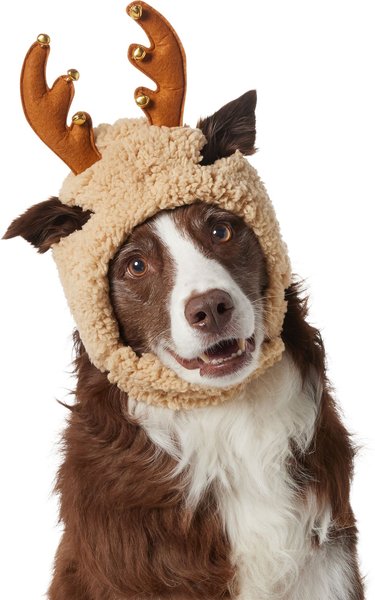Frisco Sherpa Reindeer Dog & Cat Hat with Bells, X-Large/XX-Large slide 1 of 7