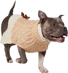 Frisco Lurex Dog & Cat Sweater Dress with Velvet Bow, Large