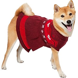 Frisco Nordic Sequin Dog & Cat Sweater Dress, Medium