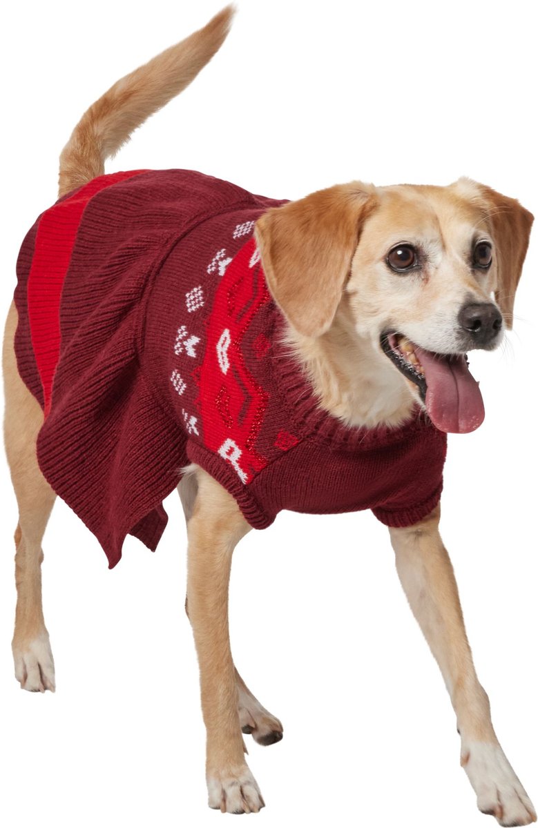 Frisco Nordic Sequin Dog & Cat Sweater Dress