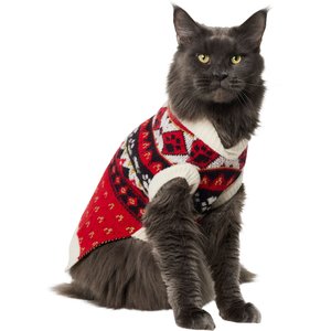 Frisco Nordic Pawprint Dog & Cat Sweater, Small