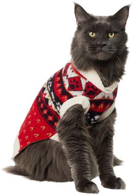 Show full view: Frisco Nordic Pawprint Dog & Cat Sweater, Medium slide 3 of 10