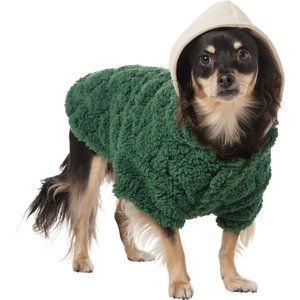 Frisco Medium Weight Onion Quilted Sherpa Dog & Cat Jacket with Removable Fleece Hood, Medium