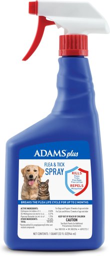 Adams Plus Flea & Tick Pet Spray, 32-oz bottle