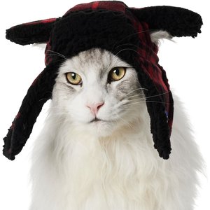 Frisco Tartan Plaid Dog & Cat Trapper Hat, Red, X-Small/Small