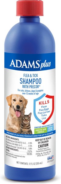 Adams Plus Flea & Tick Shampoo with Precor, 12-oz bottle slide 1 of 12