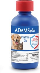 Adams Plus Flea & Tick Pyrethrin Pet Dip, Clear, 4-oz bottle