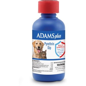 Adams Plus Flea & Tick Pyrethrin Pet Dip, Clear, 4-oz bottle