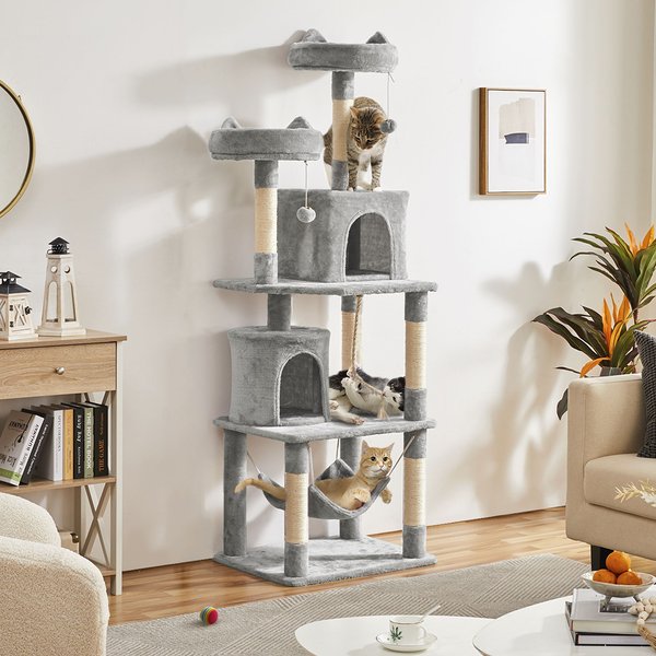 YAHEETECH Multi-Level Sisal Cat Tree, 70.5-inch, Light Gray - Chewy.com