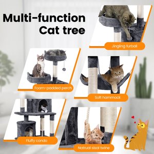 Yaheetech Multi-Level Sisal Cat Tree, 70.5-inch, Dark Gray