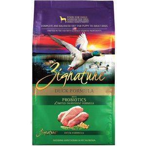 Zignature Duck Limited Ingredient Formula With Probiotics Dry Dog Food, 4-lb bag