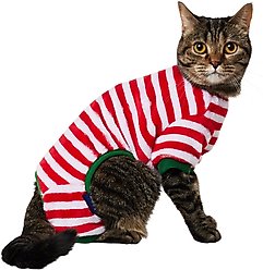 Frisco Candy Cane Stripe Plush Fleece Dog & Cat PJs, Small