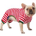 Frisco Candy Cane Stripe Plush Fleece Dog & Cat PJs, Medium
