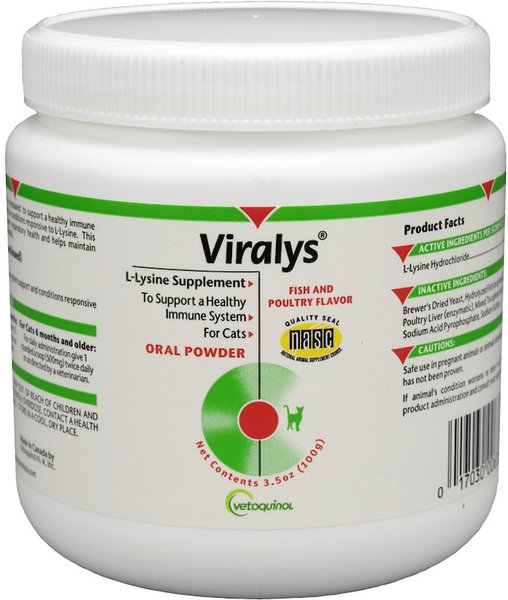 Vetoquinol Viralys Powder Immune Supplement for Cats, 3.5-oz slide 1 of 5