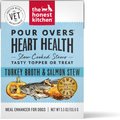 The Honest Kitchen Functional POUR OVERS Heart Health Turkey Broth & Salmon Stew Dog Food Topper, 5.5-oz can, case of 12