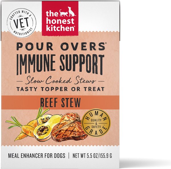 The Honest Kitchen Functional POUR OVERS Immune Support Beef Stew Dog Food Topper, 5.5-oz can, case of 12 slide 1 of 5
