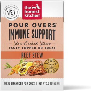 The Honest Kitchen Functional POUR OVERS Immune Support Beef Stew Dog Food Topper, 5.5-oz can, case of 12