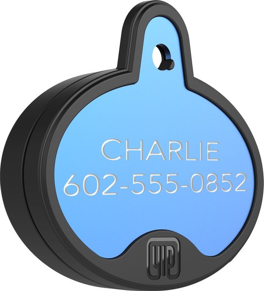 YIP Smart Tag Dog ID Tag Works with Samsung Galaxy Phones, Oval, Blue
