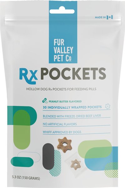 Fur Valley Rx Pockets Peanut Butter Dog Treats, 5.3-oz bag slide 1 of 6