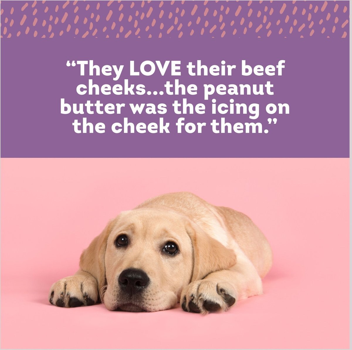 PAW LOVE 5in Peanut Butter Beef Collagen Cheeks Dog Treat