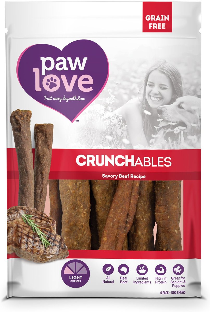 PawLove 5-in Beef Crunchables Dog Treat, 6 count