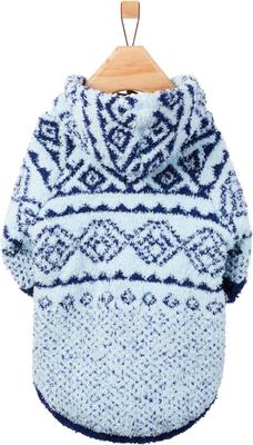 Show full view: Frisco Snuggle Up Knit Dog & Cat Hoodie, Blue DNU, Small slide 4 of 11