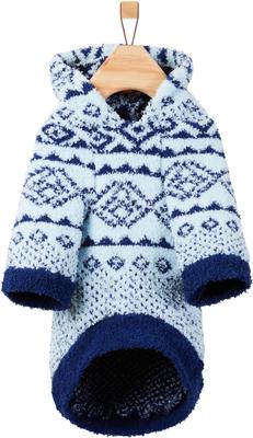 Show full view: Frisco Snuggle Up Knit Dog & Cat Hoodie, Blue DNU, Small slide 5 of 11