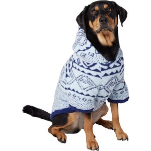 Frisco Snuggle Up Knit Dog & Cat Hoodie, Blue, X-Large