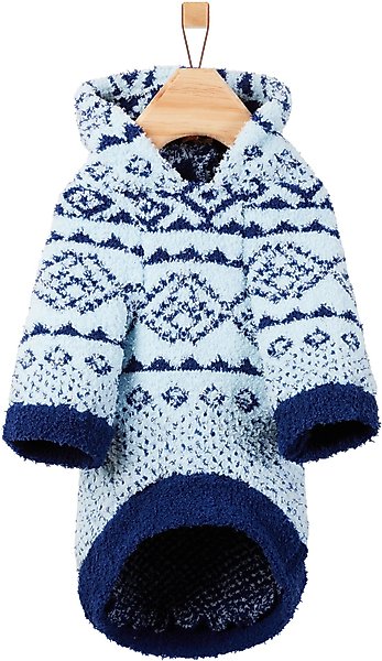Show full view: Frisco Snuggle Up Knit Dog & Cat Hoodie, Blue, XX-Large slide 4 of 10