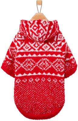 Show full view: Frisco Snuggle Up Knit Dog & Cat Hoodie, Red DNU, Large slide 4 of 11