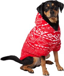 Frisco Snuggle Up Knit Dog & Cat Hoodie, Red DNU, X-Large