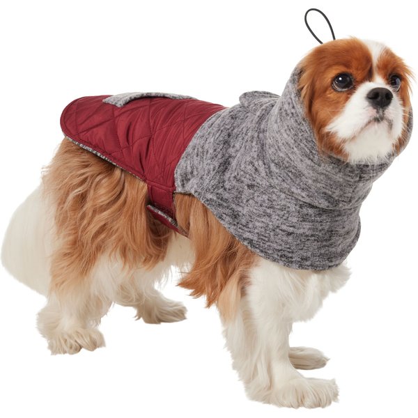 FRISCO Medium Weight Quilted Dog Coat with brushed Fleece Snood