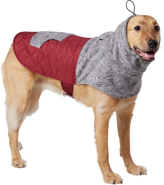 FRISCO Medium Weight Quilted Dog Coat with brushed Fleece Snood