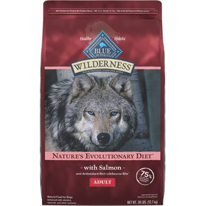 Blue Buffalo Wilderness Adult High Protein Natural Salmon & Wholesome Grains Dry Dog Food, 28-lb bag