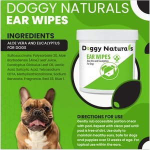 Pet Health Pharma Aloe & Eucalyptus Cat & Dog Ear Cleaner Wipes, 100 count