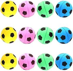CoCoo Interactive Cat & Ferret Foam Soccer Fetch & Play Bouncy Ball Toy, 12 count