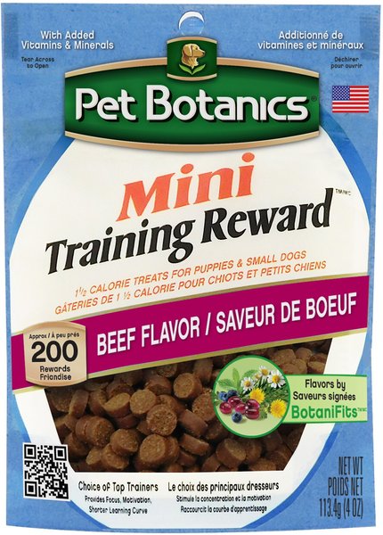 Pet Botanics Mini Training Reward Beef Flavor Dog Treats, 4-oz bag slide 1 of 6