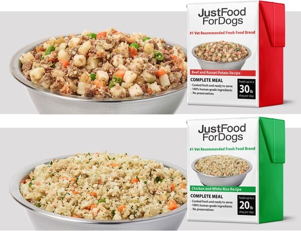 JustFoodForDogs Pantry Fresh Beef & Chicken Variety Pack Fresh Dog Food, 12.5-oz pouch, case of 6 slide 1 of 9