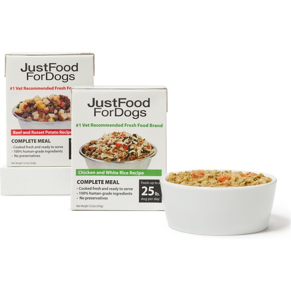 Out of Stock JUSTFOODFORDOGS Pantry Fresh Lamb & Brown Rice Fresh Dog Food, 12.5oz pouch