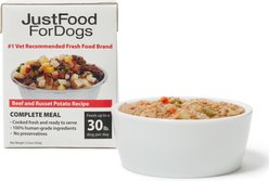 JustFoodForDogs Pantry Fresh Beef & Russet Potato Fresh Dog Food, 12.5-oz pouch, case of 6