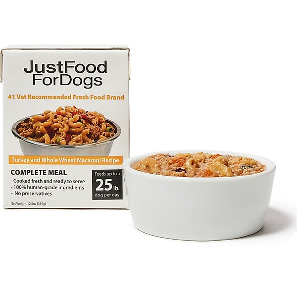 JustFoodForDogs Frozen Fresh Dog Food, Complete Meal Or Dog Food Topper, Beef & Russet Potato/Turkey & Whole Wheat Macaroni Human Grade Dog Food