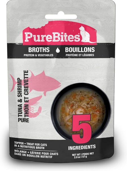 PureBites Cat Broths Tuna & Shrimp Food Topping, 2-oz bag slide 1 of 8